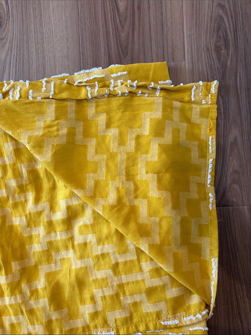 Opalhouse Woven Textured Knit Shower Curtain Boho Bath Decor Golden Yellow - Picture 3 of 6
